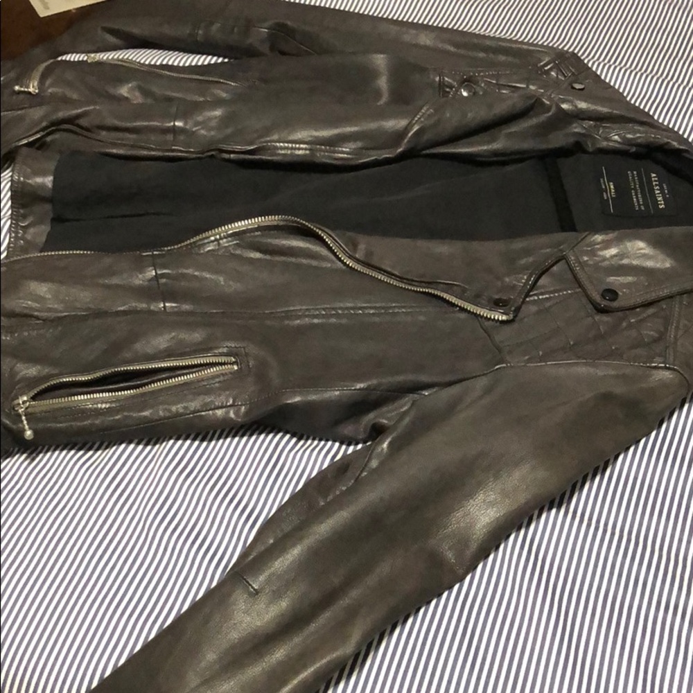 All Saints calf skin leather jacket. - Picture 4 of 4